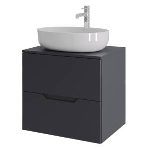 Тумба с раковиной Orange Line Li-60TugMDF+B05-520W графит матовый, 60 см