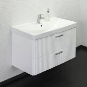 Тумба с раковиной Comforty Ангара-90П 00-00017872 подвесная, белый матовый