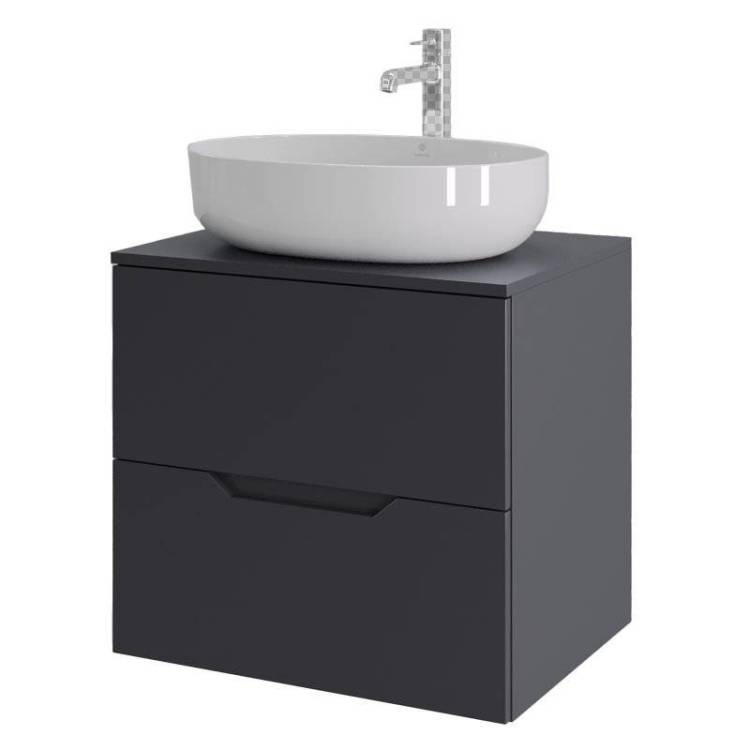 Тумба с раковиной Orange Line Li-60TugMDF+B05-520W графит матовый, 60 см