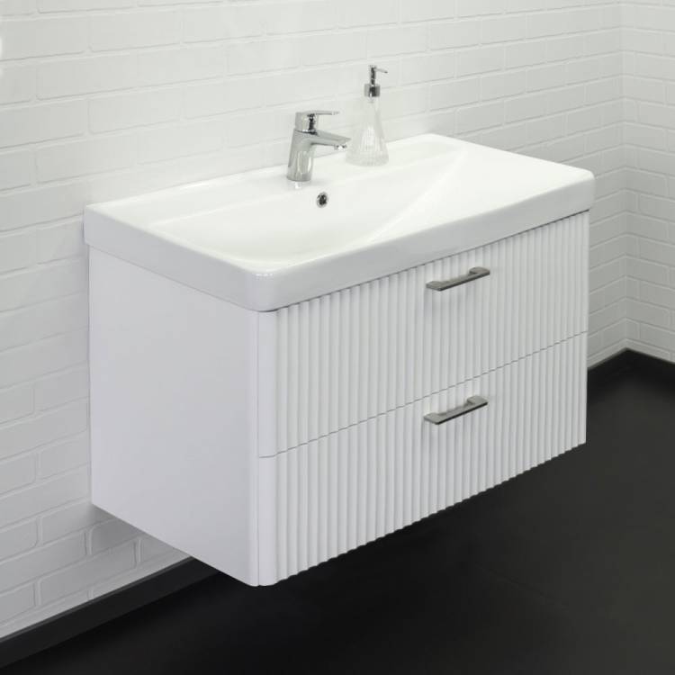 Тумба с раковиной Comforty Ангара-90П 00-00017872 подвесная, белый матовый