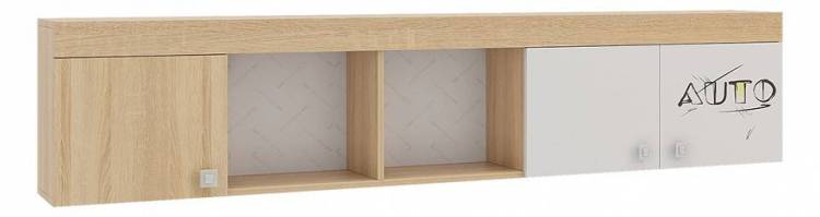 Полка комбинированная Mebelson Форсаж MKF-04.1623 дуб сонома/белый