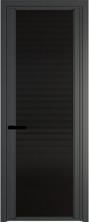 Межкомнатная дверь Profil Doors 2 AGP цвет профиля Серая ночь, стекло безопасное 6 мм мору черный 600x2000