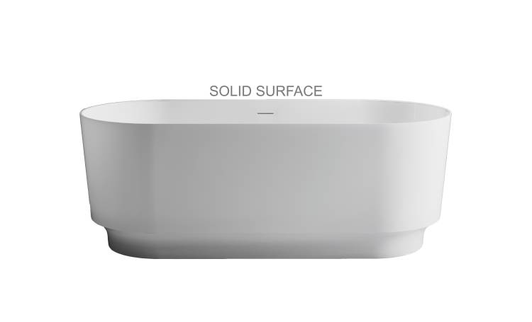 Ванна из искусственного камня Астра-Форм Аквариус Solid Surface 01010099 170x75 с интегрированным переливом, белая матовая
