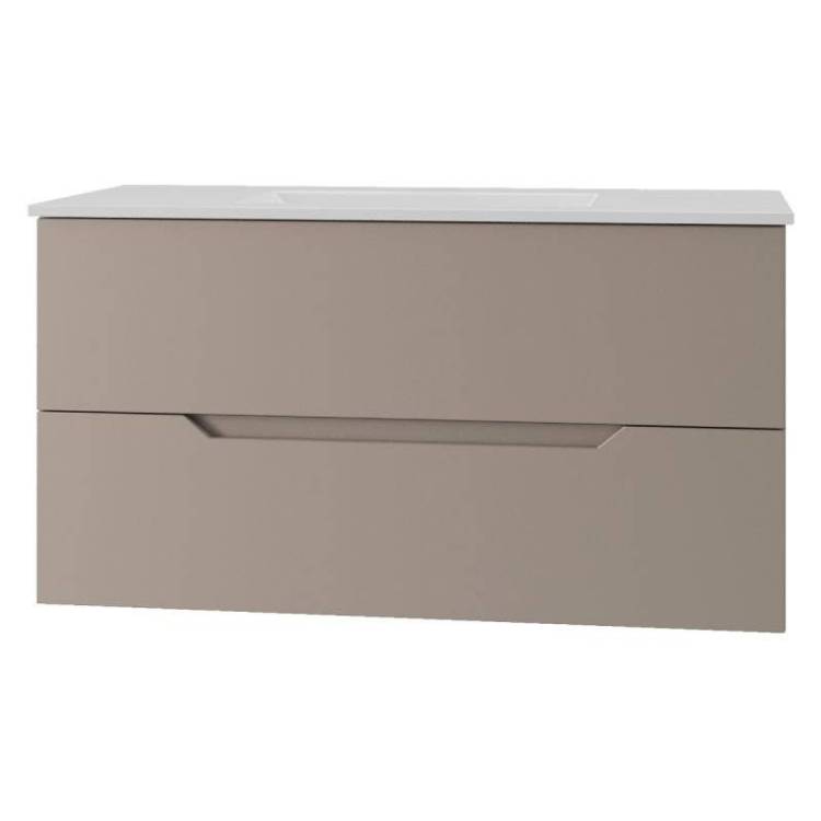 Тумба с раковиной Orange Line Li-100TuL+Ra подвесная, латте матовый