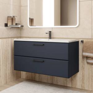 Тумба с раковиной Uperwood Foster New подвесная, черная, 100 см Тумба с раковиной Uperwood Foster New подвесная, черная, 100 см
