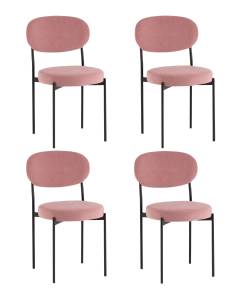 Набор из 4 стульев Stool Group Бриф DD AV 477-C65-K477NEW-9005-K X4 пыльно-розовый, велюр