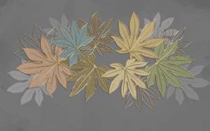 3D Фотообои Artegrafico «Кленовый букет с тиснением» SG-004 акварель