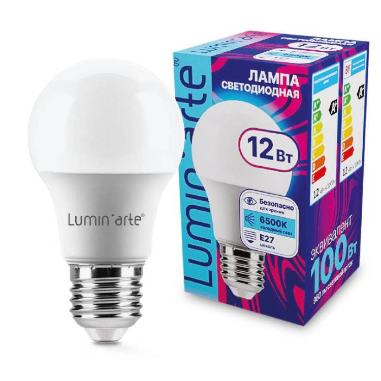 Светодиодная лампа Wolta Lumin Arte LSTD-A60-12W6KE27