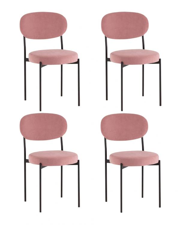 Набор из 4 стульев Stool Group Бриф DD AV 477-C65-K477NEW-9005-K X4 пыльно-розовый, велюр