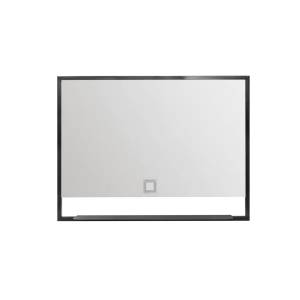 Зеркало Armadi Art Vallessi 80 антрацит, с подсветкой и полкой 80x80