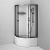 Душевая кабина Am.Pm X-Joy W94C-401A-090BT 90x90, 1/4 круга, профиль матовый черный, стекло прозрачное фото 5