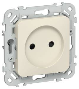 Розетка 1-местная с защитными шторками IEK Flite FI-R13-10-K86 сливочный