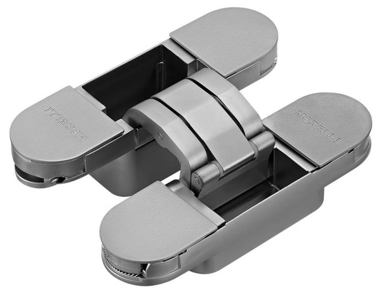 Скрытая петля Morelli HH-24 SC матовый хром, врезная, с 3D-регулировкой, вес полотна до 40 кг