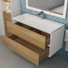 Тумба с раковиной Uperwood Barsa подвесная, белая, дуб сонома, 100 см фото 5