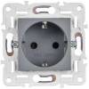 Розетка 1-местная с заземлением и шторками IEK Skandy SK-R14-16-1-K03 серый фото 3