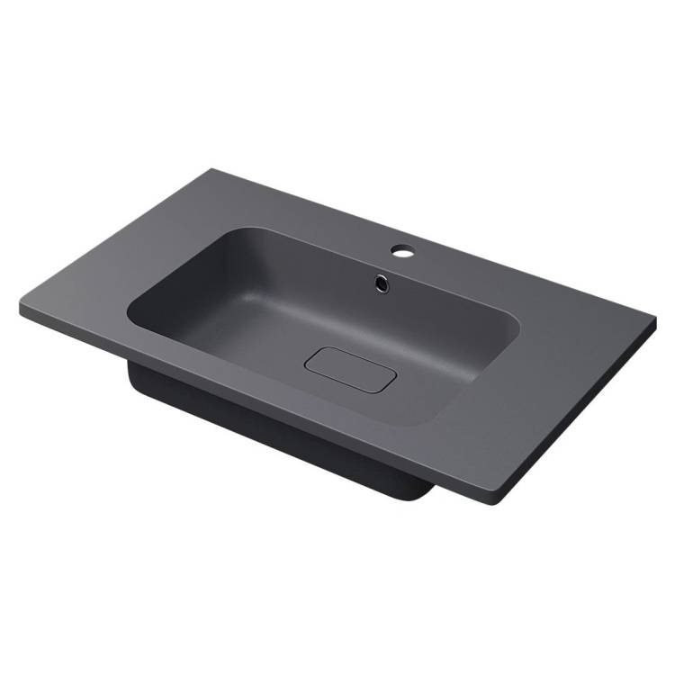 Раковина Uperwood Lagoon Quartz 297000018 серая матовая, серый шелк, 80x48