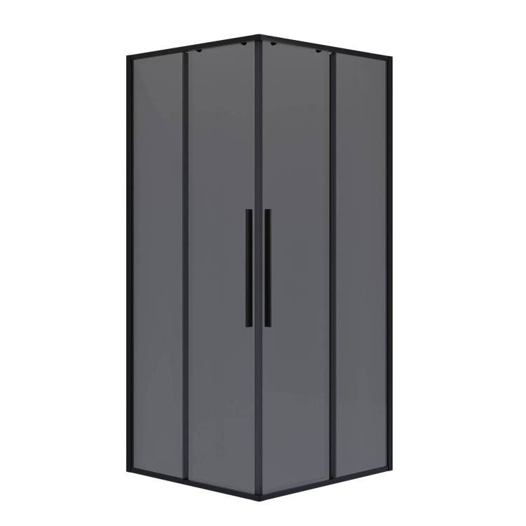 Душевой уголок Niagara Nova NG-2822-34BLACK профиль черный матовый, стекло тонированное, 80x80x195