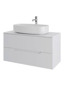 Тумба с раковиной Orange Line Li-100TuwMDF+B07-675W белая матовая, 100 см