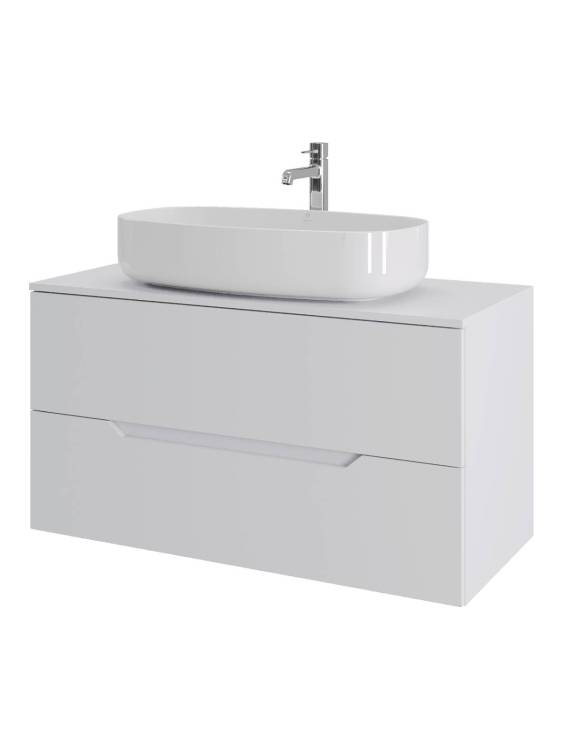 Тумба с раковиной Orange Line Li-100TuwMDF+B07-675W белая матовая, 100 см