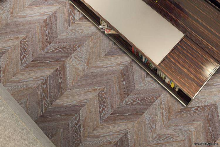 Пробковое покрытие Corkstyle Chevron Chevron Brown клевое 1235x305x6 мм