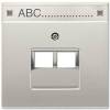 Накладка 2-ой наклонной телефонной/компьютерной розетки с полем для надписи Jung LS 990 edelstahl ES2969-2NAUA