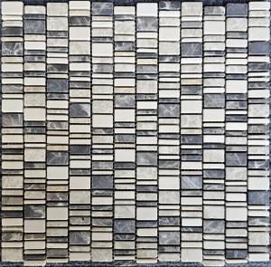 Мозаика Pixel Mosaic Мрамор PIX 319 Cream Nova, Dark Emperador, Light Emperador Матовая 30.7x31х6