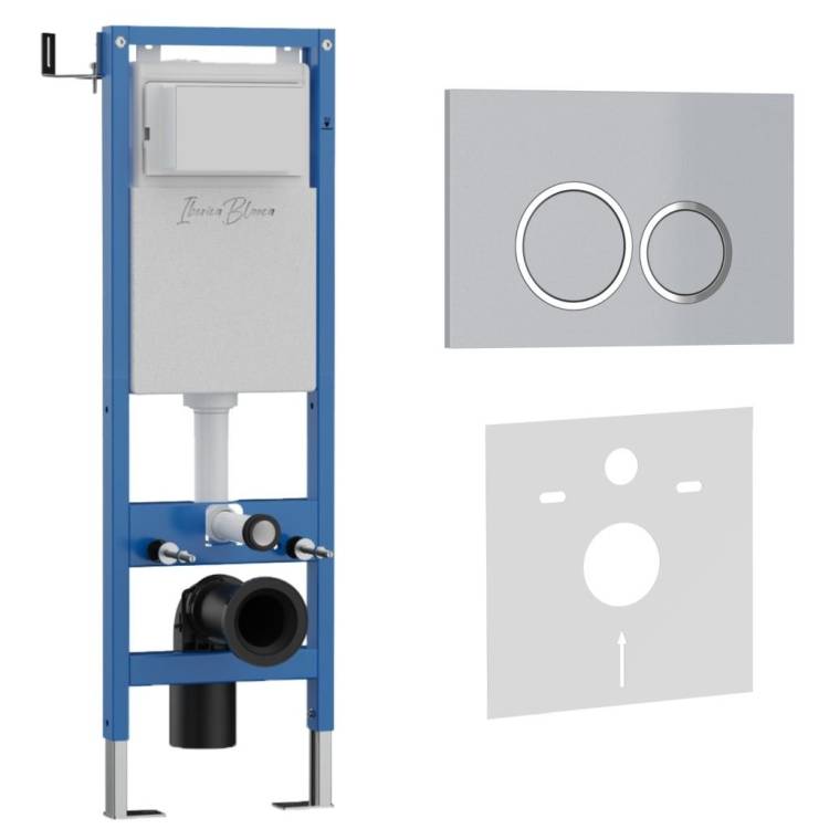 Система инсталляции для унитазов Iberica Blanca Esti-O IB.001M.824 кнопка смыва хром матовый