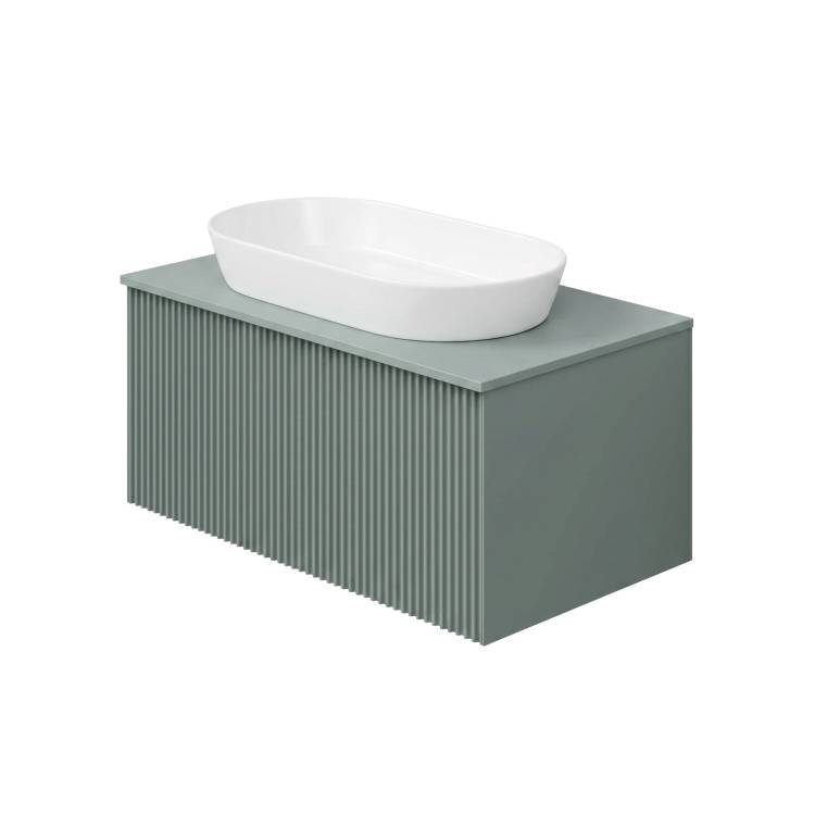 Тумба с раковиной La Fenice Terra Grigio NFNC-01-TER-G-80-3-M-GG серо-зеленая матовая, 80 см