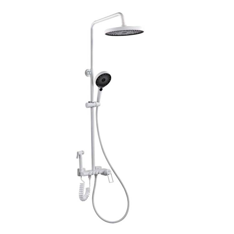 Душевая стойка Fashun A2483-8 белая, с гигиеническим душем