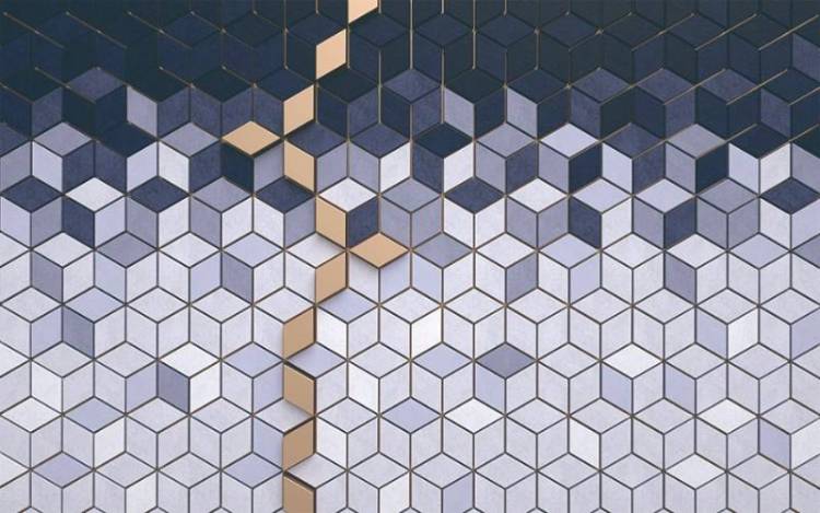 3D Фотообои Artegrafico «Сине-белые кубы» BL-011 канвас