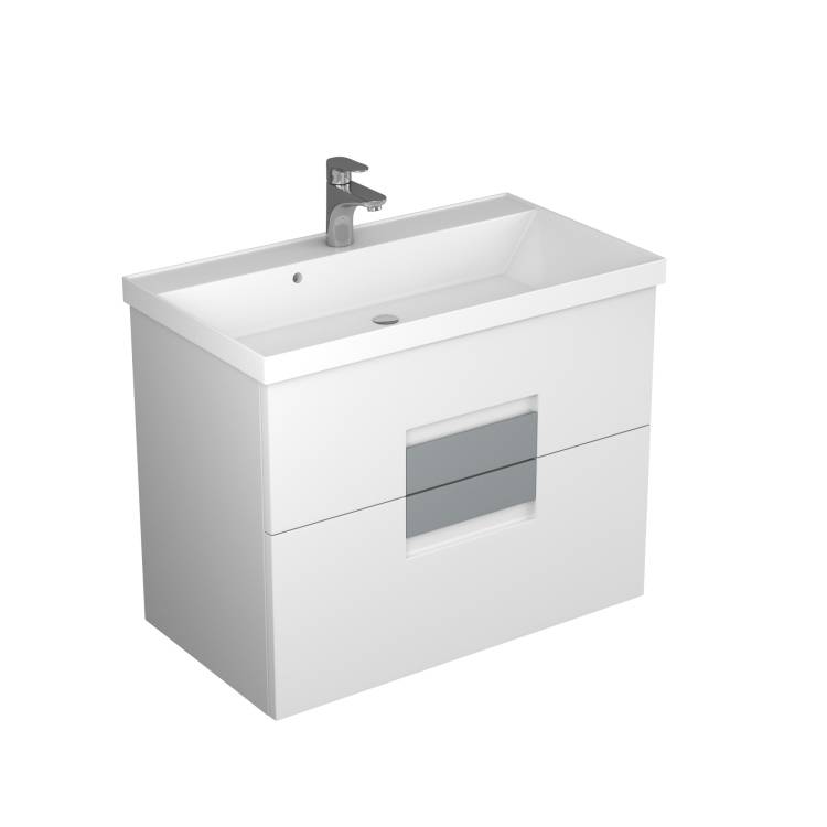 Тумба с раковиной Veneciana Vetro 80 58018 белый глянец