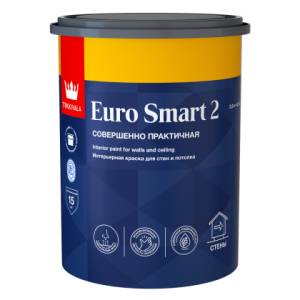 Краска интерьерная Tikkivala Euro Smart 2 глубокоматовая 0.9 л