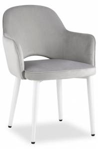 Кресло Stool Group Венера MC16-2 KD HLR-14 велюр серебристый (ножки белые)