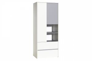 Шкаф Моби Торонто 13.333 ML654873772 Белый PE шагрень, Стальной Серый 1700 PE