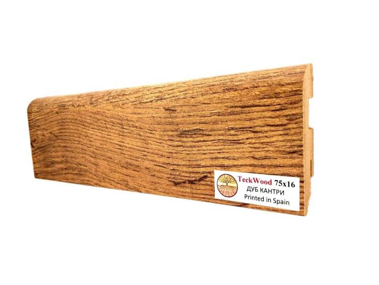 Плинтус МДФ TeckWood цветной Дуб Кантри (Oak Country) 2150х75х16
