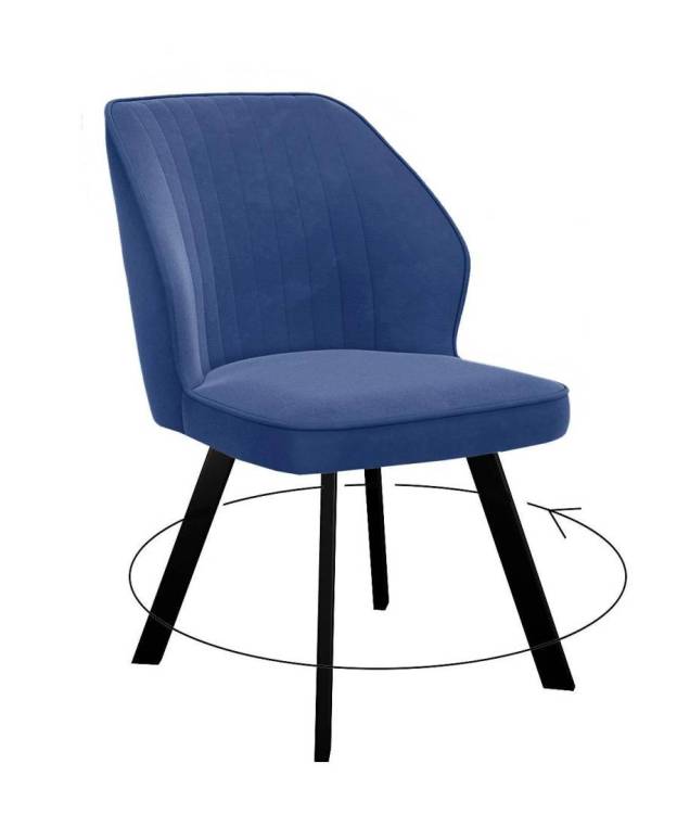 Стул Дик DikLine 232 00-00073500 B8 BLUE, ножки черные, поворотный