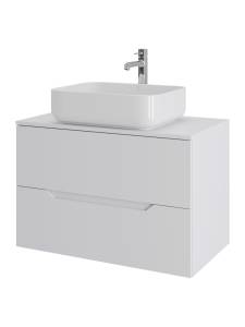 Тумба с раковиной Orange Line Li-80TuwMDF+B05-500W белая матовая, 80.5 см