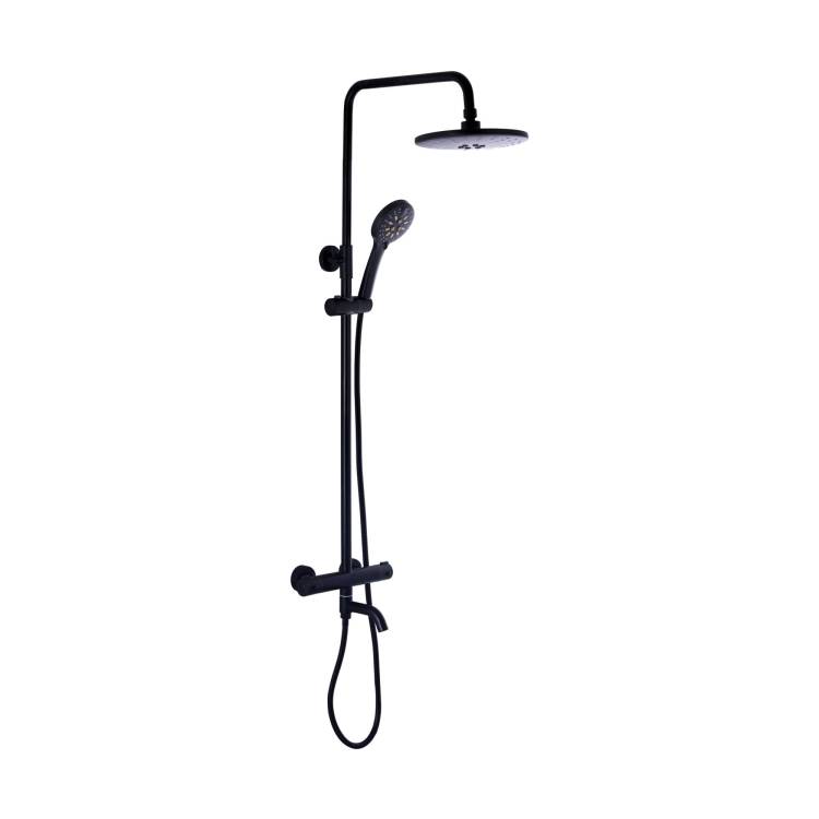 Душевая стойка Fashun A52426-7 черная, с термостатом