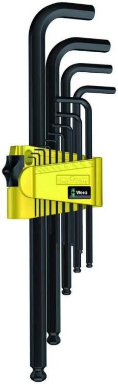 Набор Г-образных ключей WERA 950/13 PKL Hex-Plus Imperial BlackLaser 1 с шаром, 13 пр., 0.05-3/8