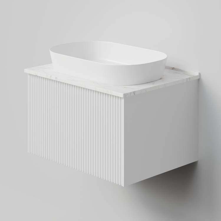 Тумба с раковиной La Fenice Terra Bianco NFNC-01-TER-B-60-3-M-GG белая матовая, 60 см