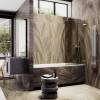 Шторка на ванну MaybahGlass MGV-651-4 70.5x140, поворотная, стекло бронза 6 мм, профиль хром глянцевый