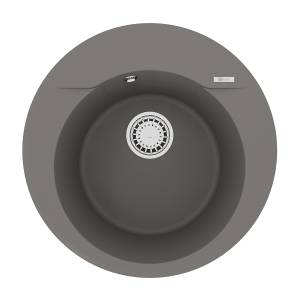 Кухонная мойка Lemark SULA 500 9910005 врезная круглая из кварцгранита серый шелк