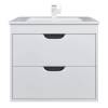 Тумба с раковиной Uperwood Modul подвесная, матовая, белая, графит, 65 см