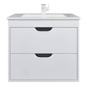 Тумба с раковиной Uperwood Modul подвесная, матовая, белая, графит, 65 см