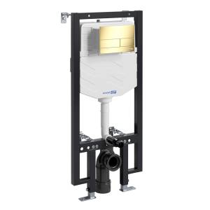 Система инсталляции для унитазов Wasserkraft Vils 56TLT.010.ME.PG04 клавиша золото глянцевое