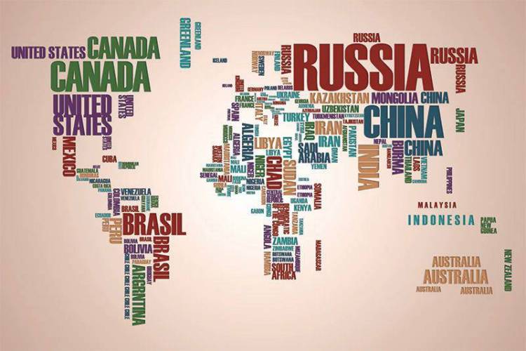 3D Фотообои Artegrafico «Континенты из слов» MAP002 канвас