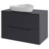 Тумба с раковиной Orange Line Li-70TugMDF+B07-500W графит матовый, 70 см