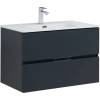 Тумба с раковиной Aquanet Алвита New 80 2 ящика антрацит