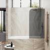 Шторка на ванну MaybahGlass MGV-129-2у стекло графит матовый, профиль бронза, 1400x340