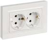Розетка 2-местная с заземлением и шторками IEK Brite BR-R28-16-K01-F-PRO белый